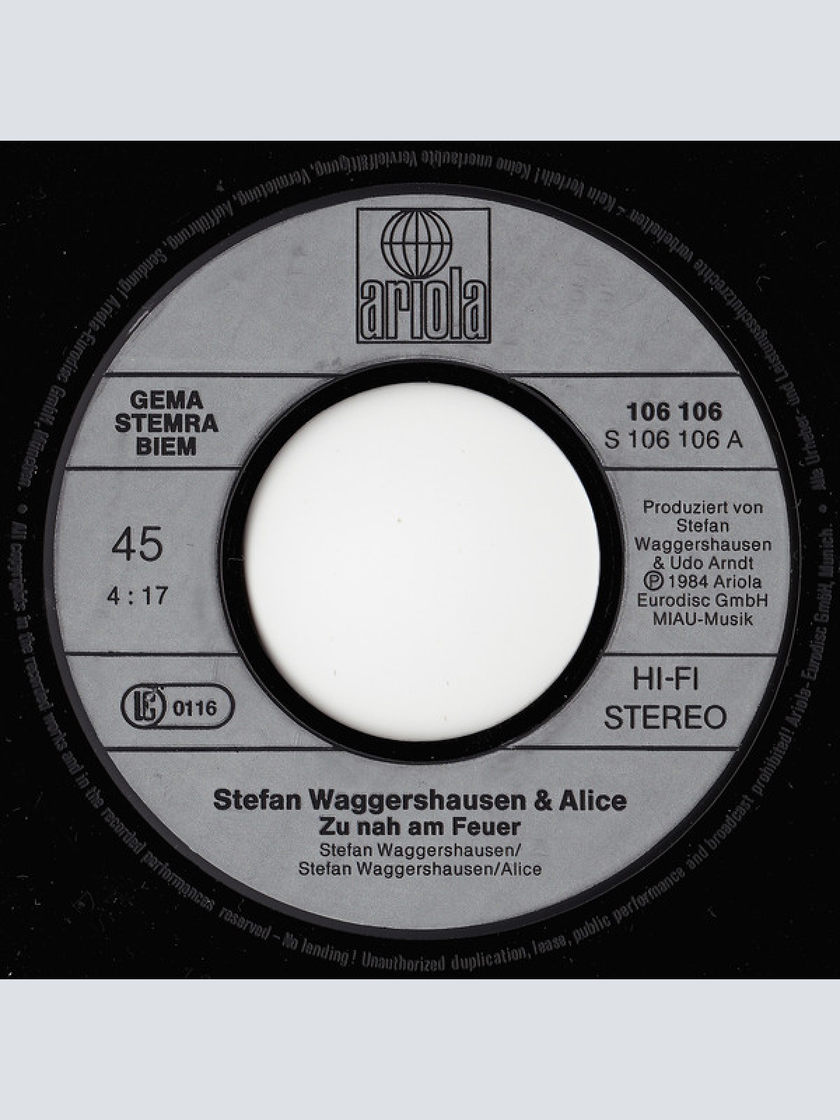 Vinyl / Stefan Waggershausen & Alice (4) - Zu Nah Am Feuer