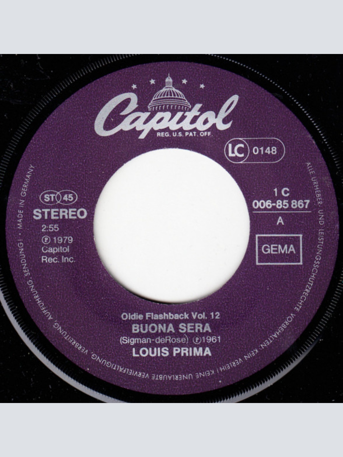 Vinyl / Louis Prima - Buona Sera / Angelina