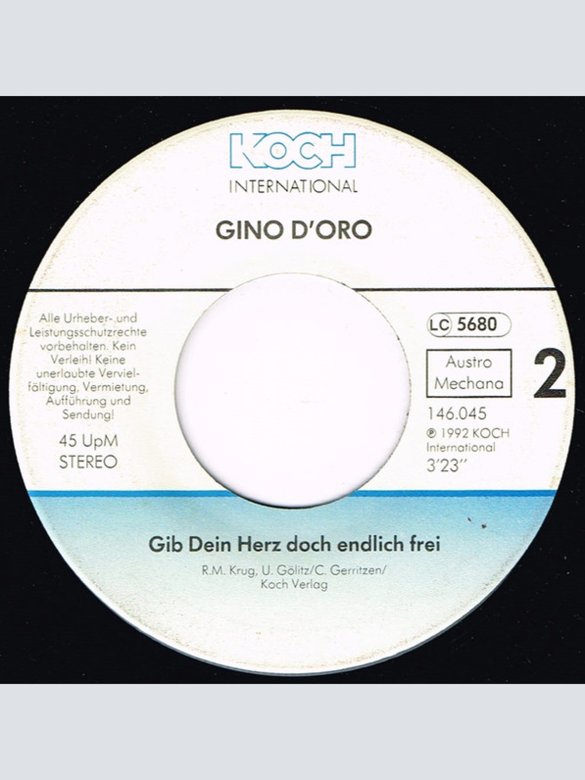 Vinyl / Gino D'Oro - Carezza Della Notte (Zärtlichkeit der Nacht)