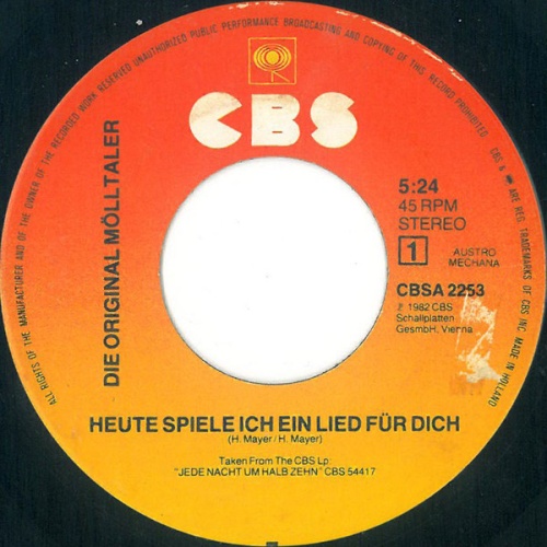 Vinyl / Die Original Fidelen Mölltaler* - Heute Spiele Ich Ein Lied Für Dich