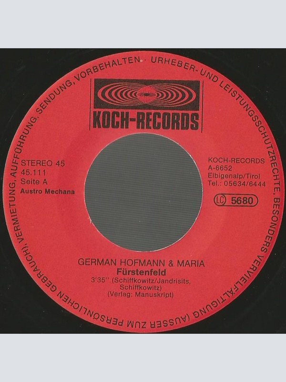 Vinyl / German Hofmann & Maria (158) - Fürstenfeld
