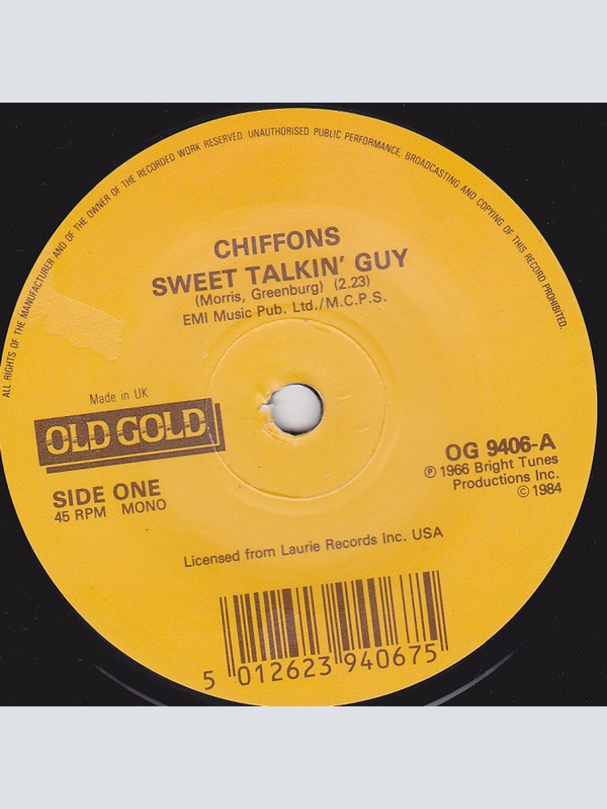 Vinyl / The Chiffons - Sweet Talking Guy / He's So Fine