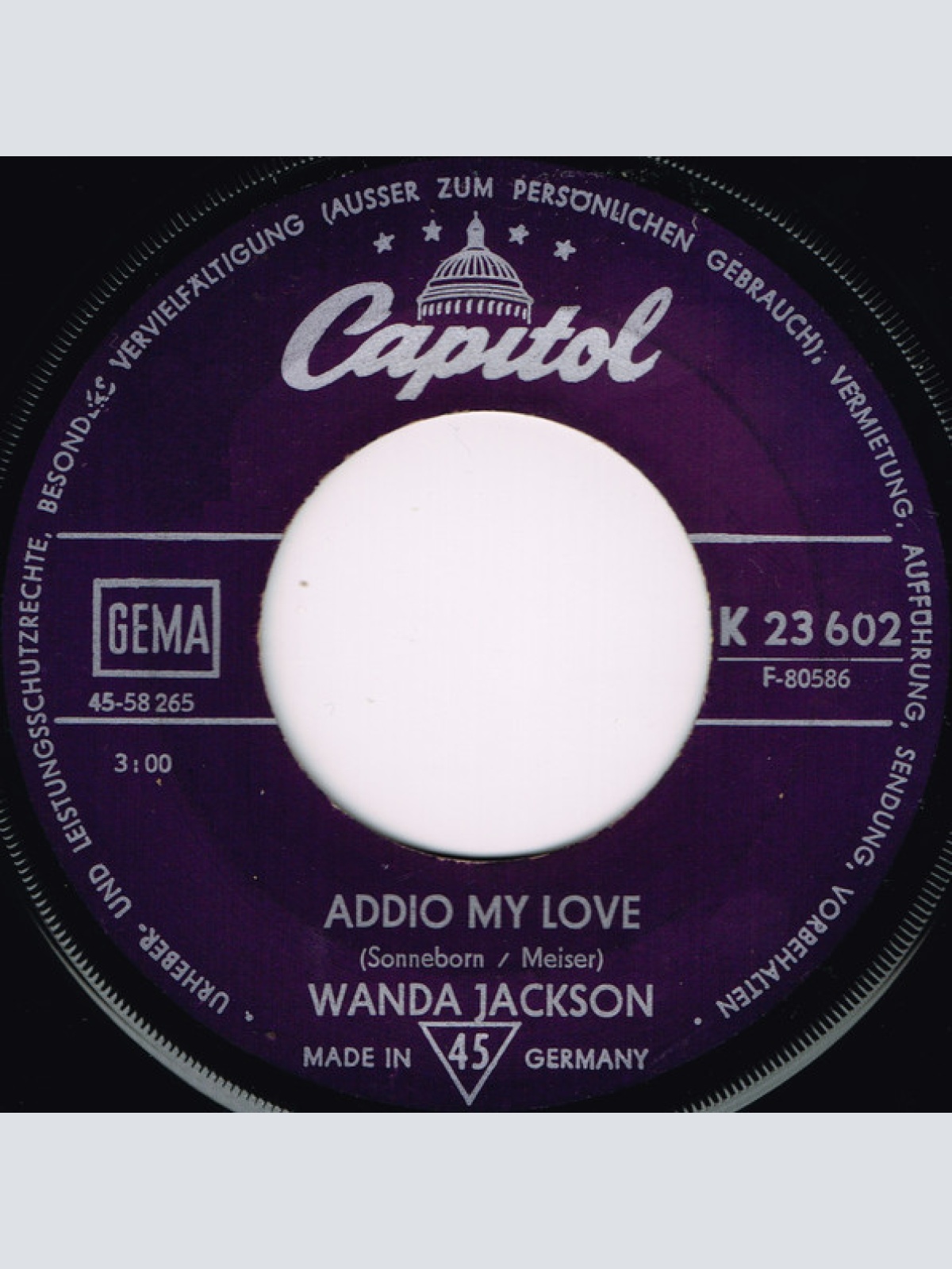 Vinyl / Wanda Jackson - Addio My Love
