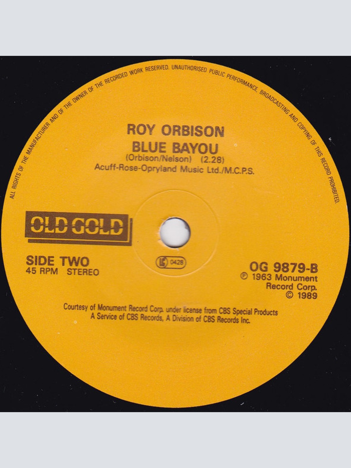 Vinyl / Roy Orbison - It's Over