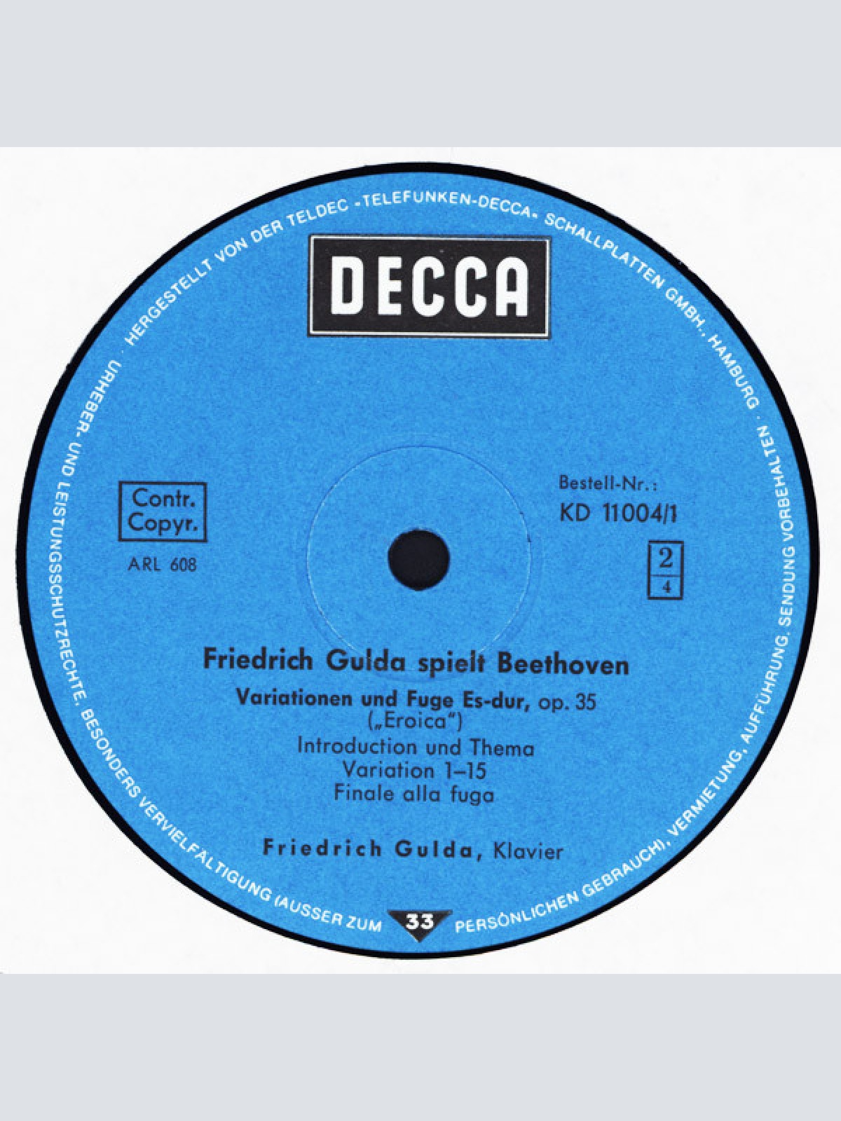 Vinyl / Beethoven*, Friedrich Gulda - Eroica-Variationen / Les Adieux / Klaviersonate Nr. 1 U. 2