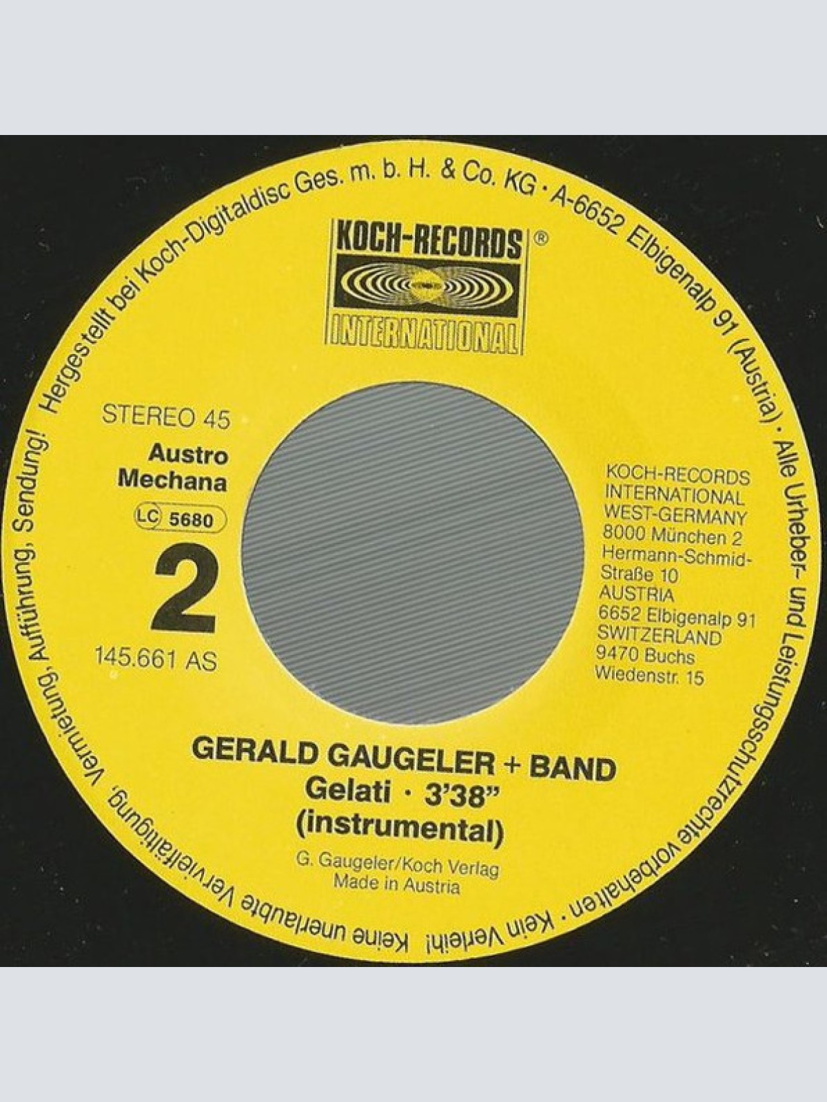 Vinyl / Gerald Gaugeler + Band* - Gelati