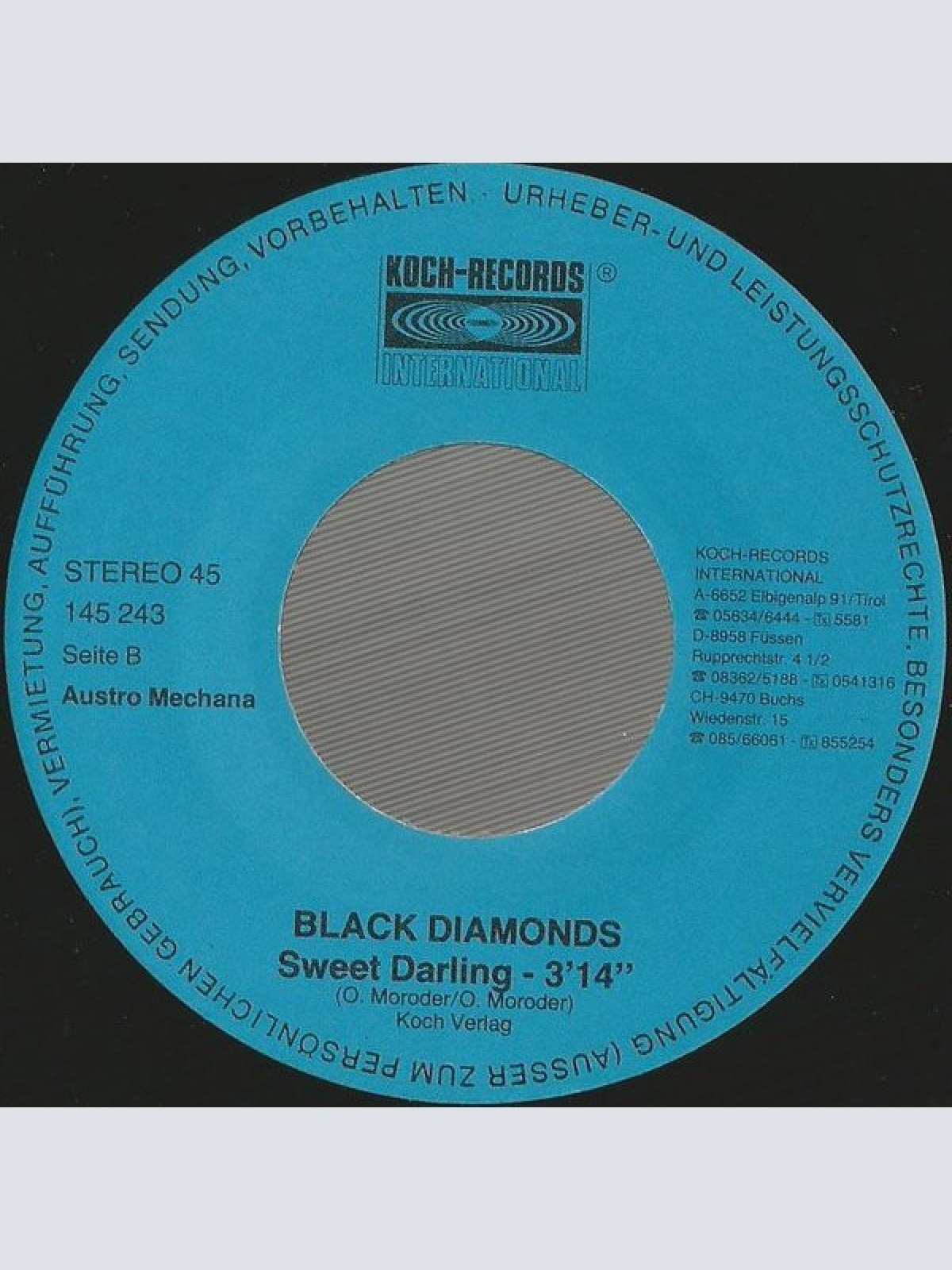 Vinyl / Black Diamonds - Ciao Bell' Italy