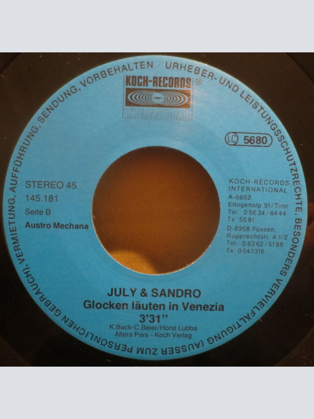 Vinyl / July & Sandro - Paradise Island