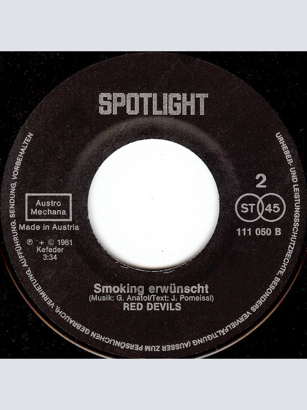 Vinyl / Red Devils (2) - Take It Easy… / Smoking Erwünscht