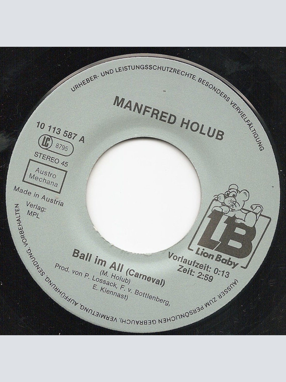 Vinyl / Manfred Holub - Ball Im All (Carneval)