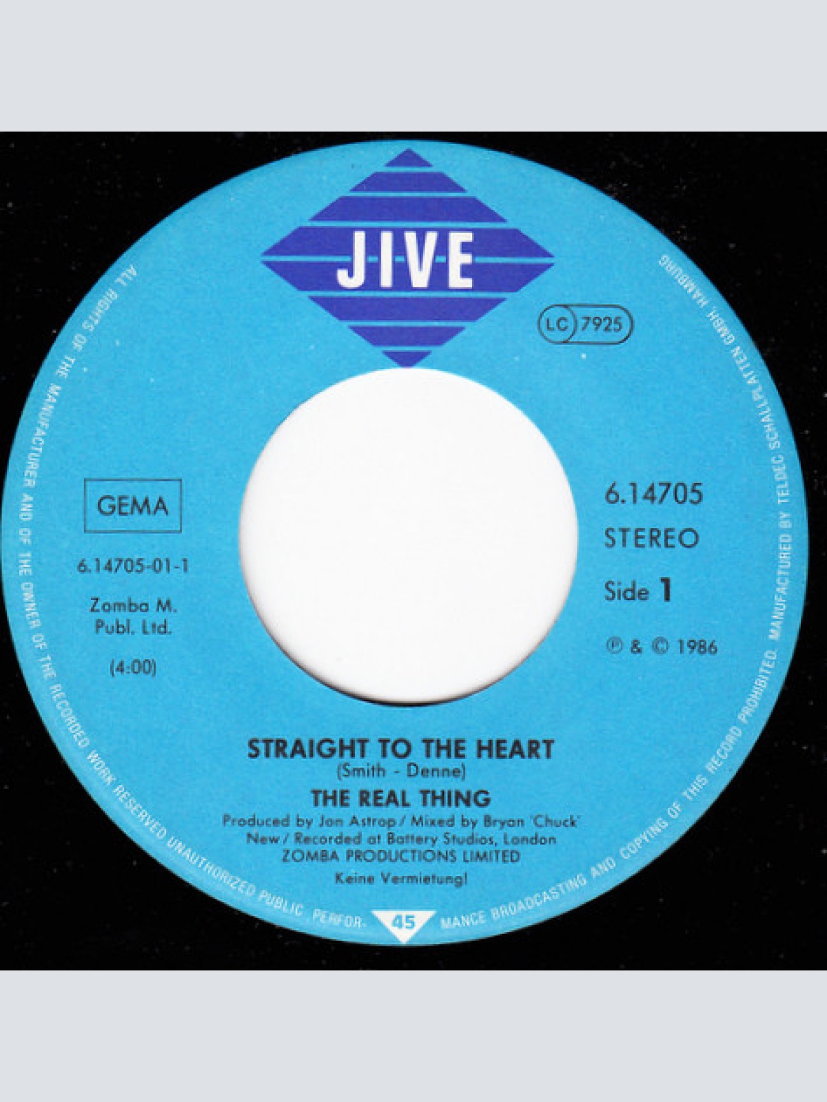 Vinyl / The Real Thing - Straight To The Heart