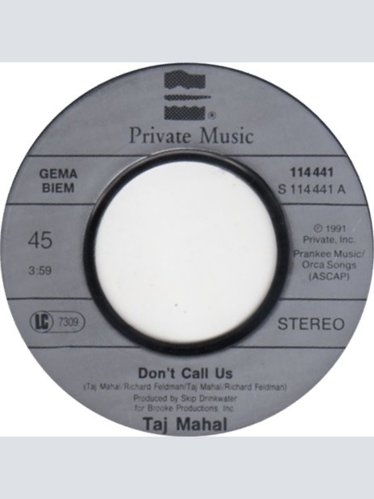 Vinyl / Taj Mahal Featuring Hall & Oates* - Don't Call Us