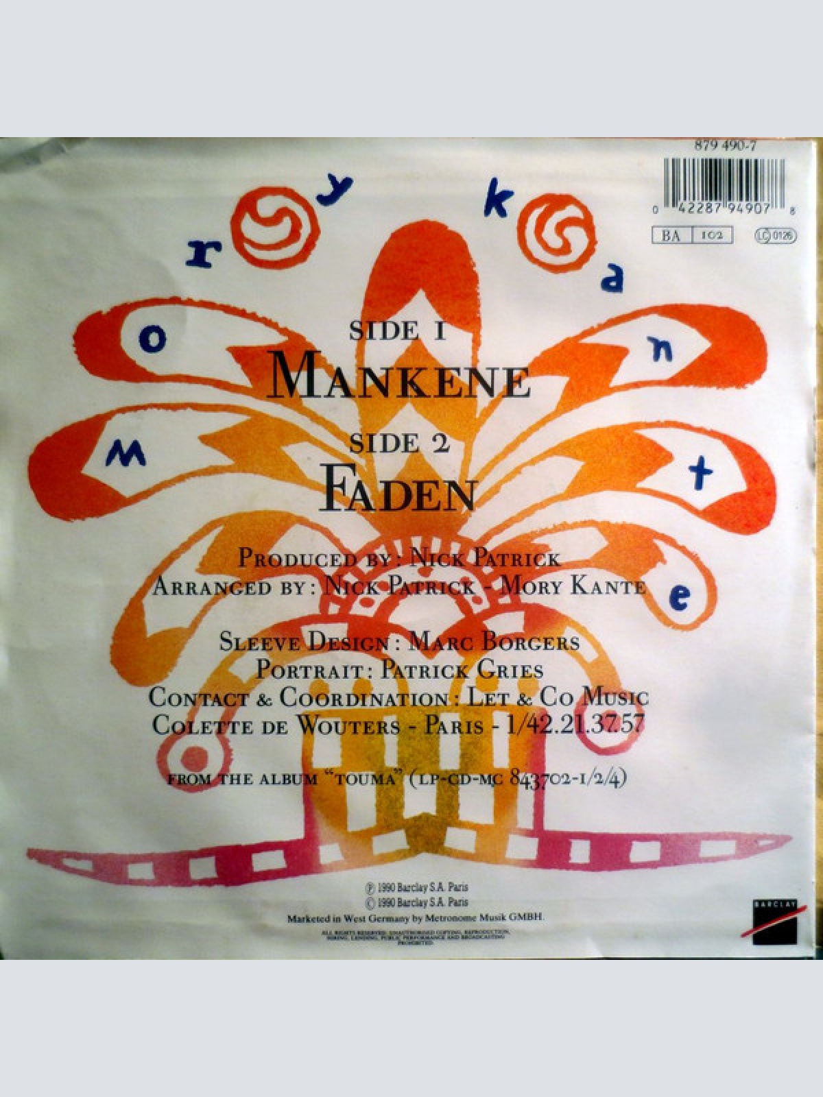 Vinyl / Mory Kante* - Mankene / Faden