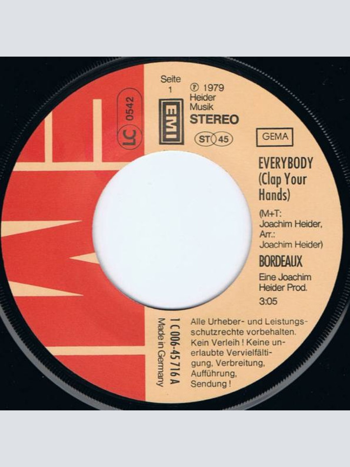 Vinyl / Bordeaux (3) - Everybody (Clap Your Hands)