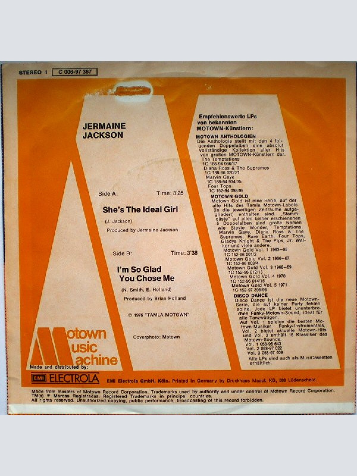 Vinyl / Jermaine Jackson - She's The Ideal Girl