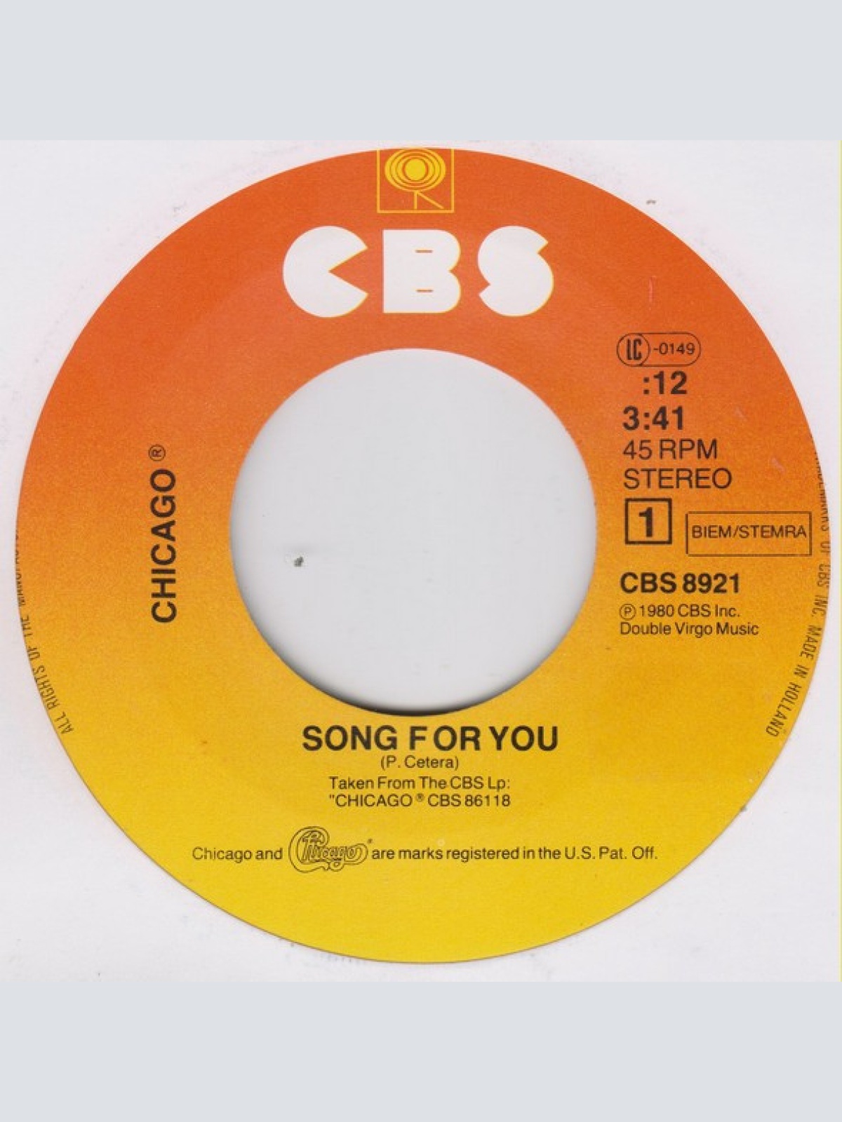 Vinyl / Chicago (2) - Song For You