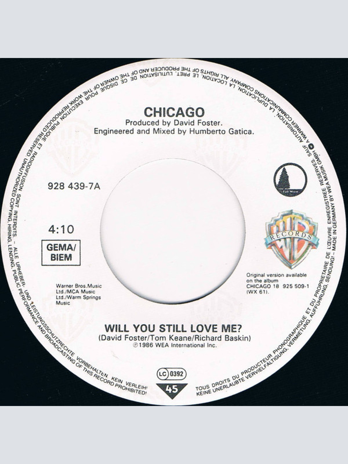Vinyl / Chicago (2) - Will You Still Love Me?