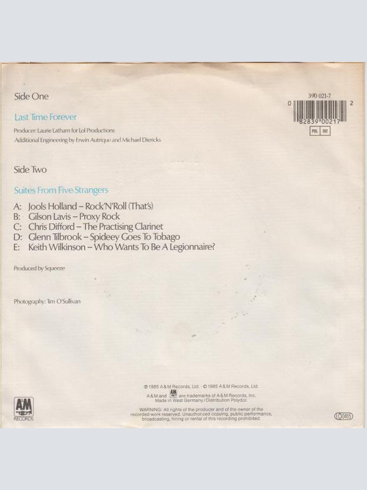 Vinyl / Squeeze (2) - Last Time Forever