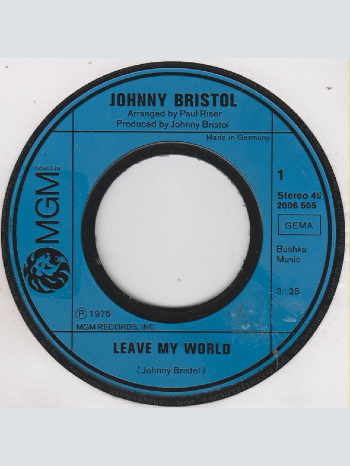Vinyl / Johnny Bristol - Leave My World