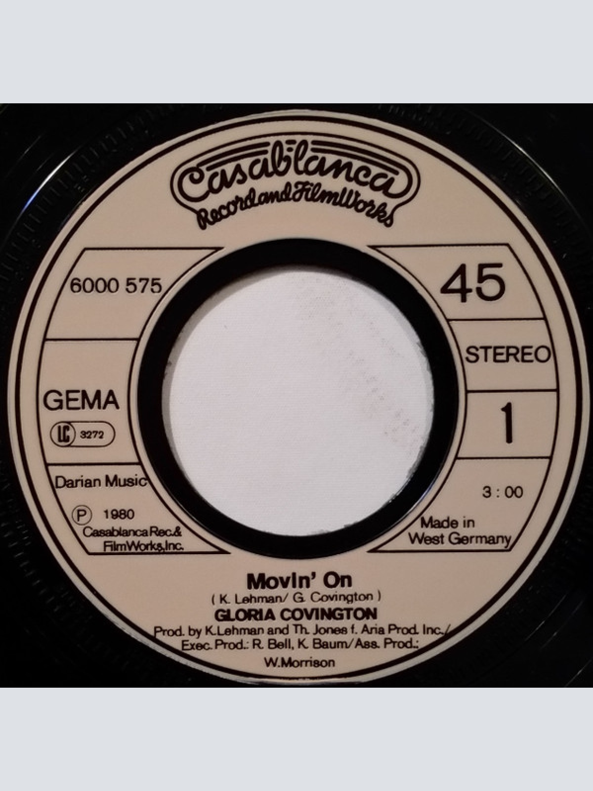 Vinyl / Gloria Covington - Movin' On