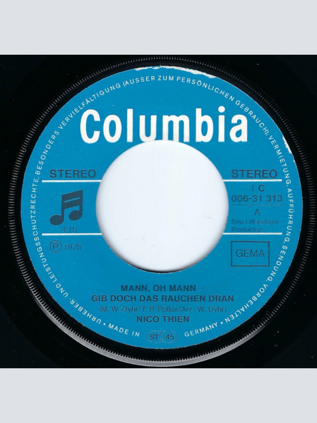 Vinyl / Nico Thien - Mann, Oh Mann - Gib Doch Das Rauchen Dran
