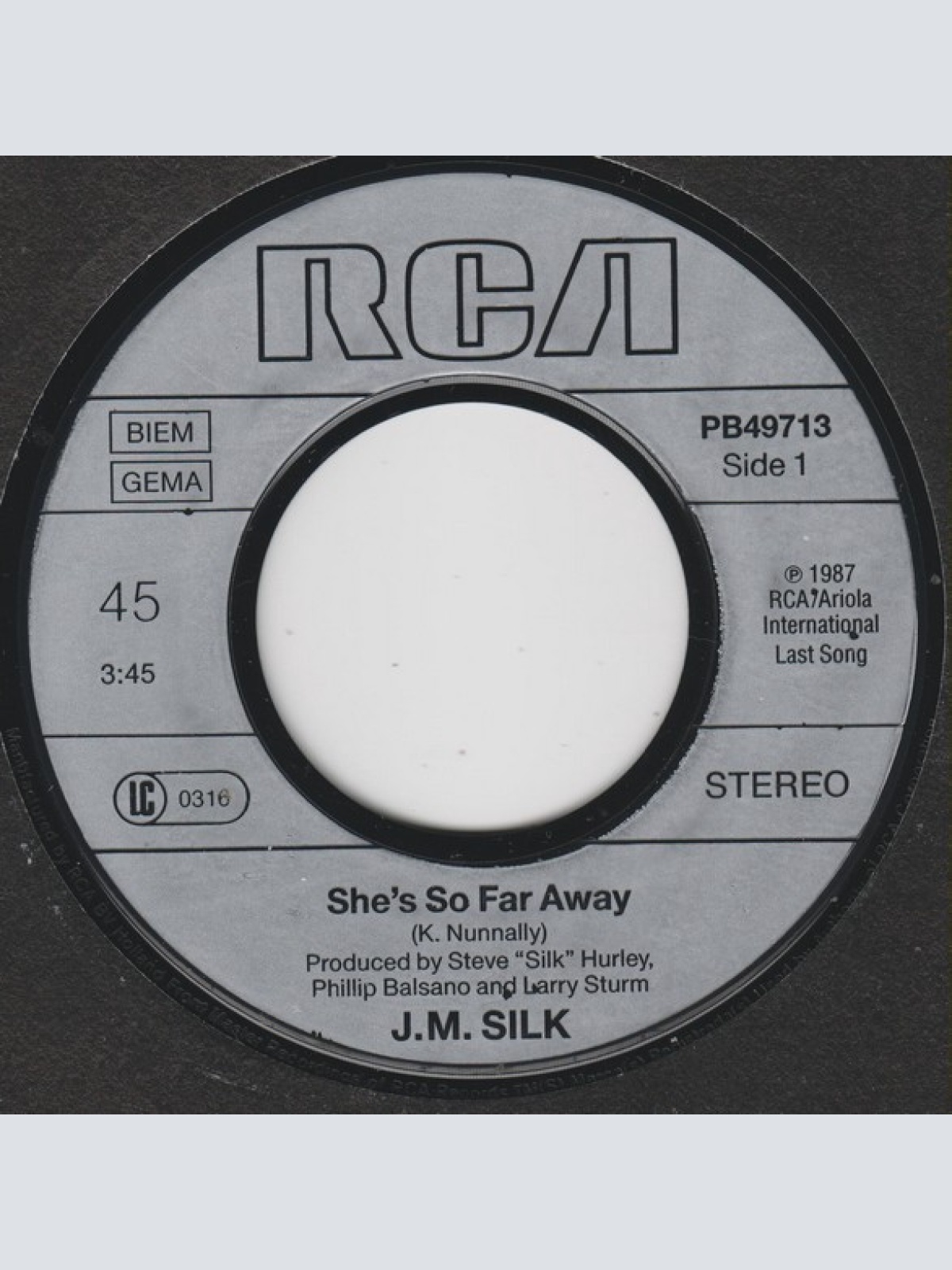 Vinyl / J.M. Silk - She's So Far Away