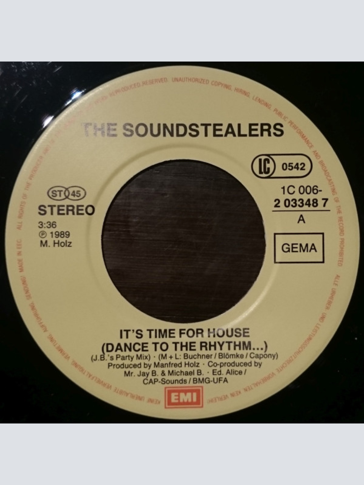 Vinyl / The Soundstealers - It's Time For House (Dance To The Rhythm...)
