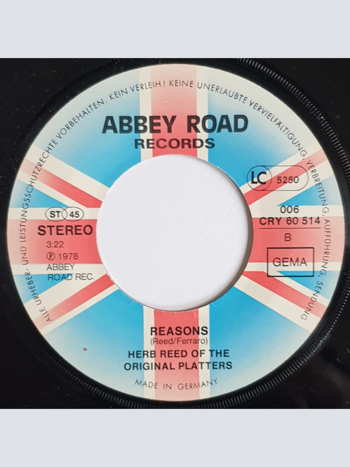 Vinyl / Herb Reed Of The Original Platters* - What's Your Name, What's Your Number / Reasons