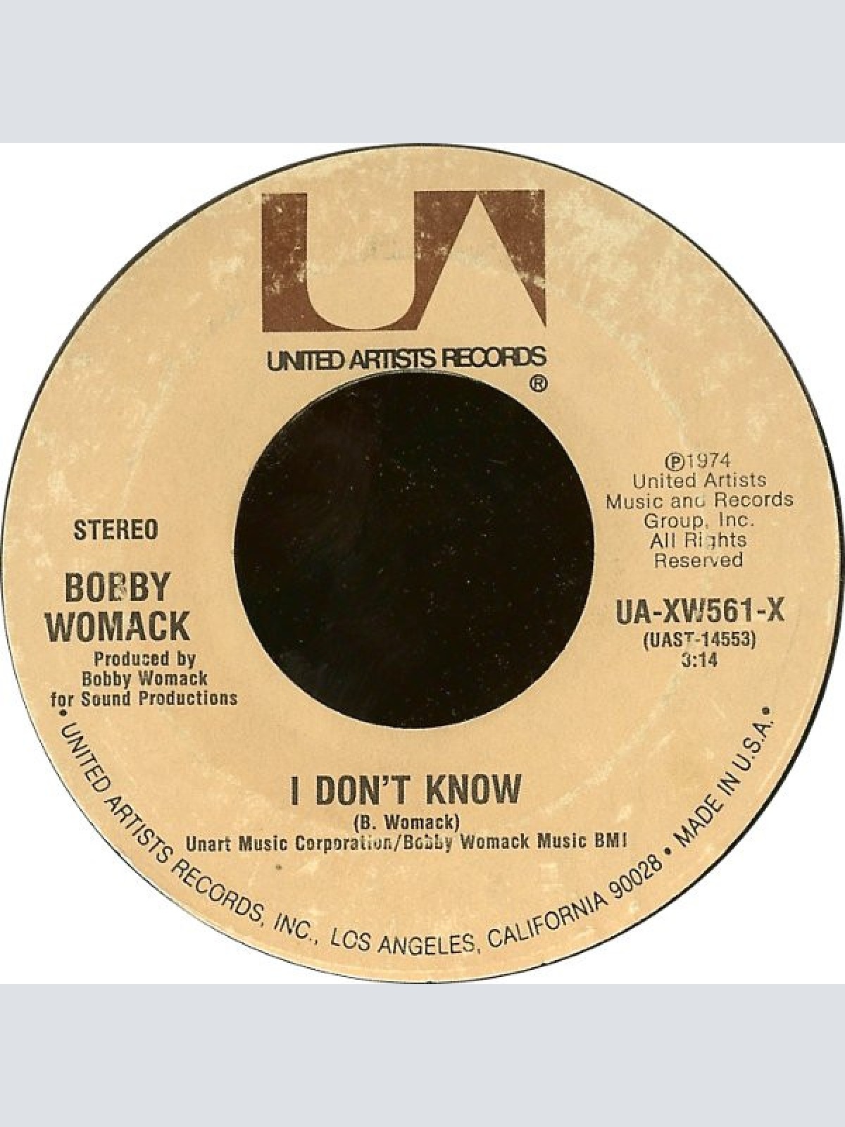 Vinyl / Bobby Womack - I Don't Know / Yes Jesus Loves Me
