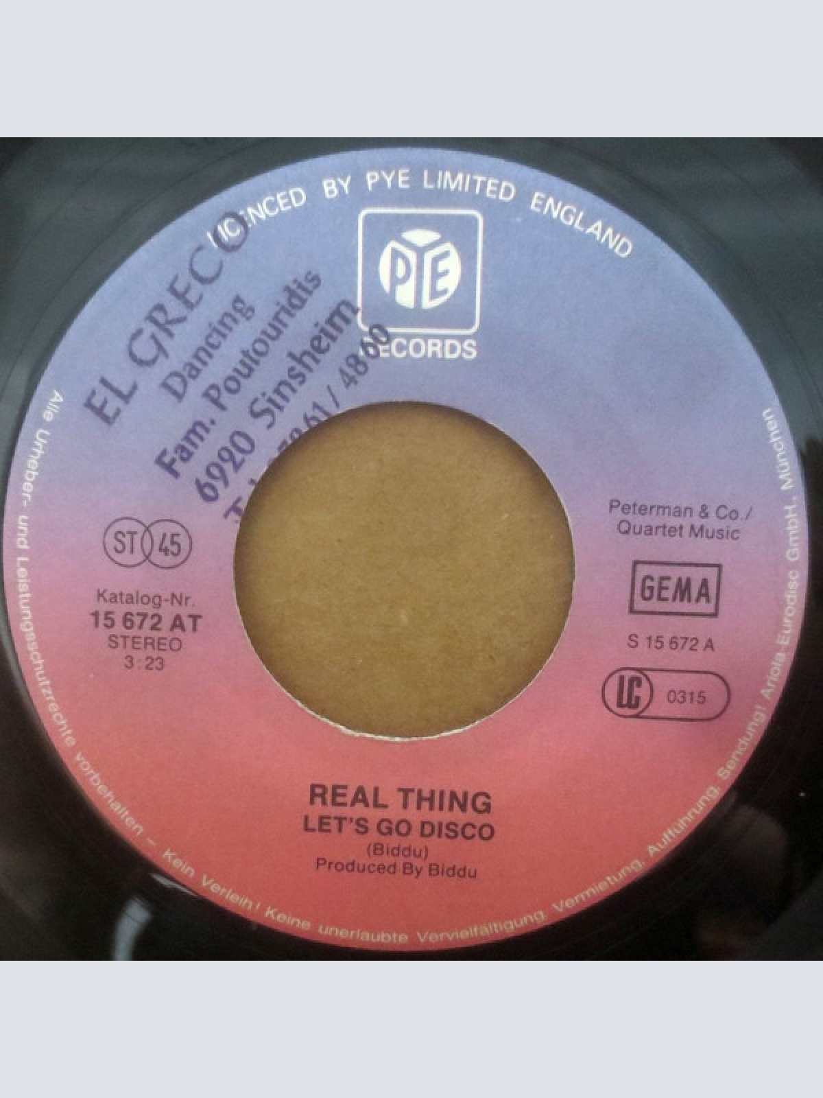 Vinyl / Real Thing* - Let's Go Disco