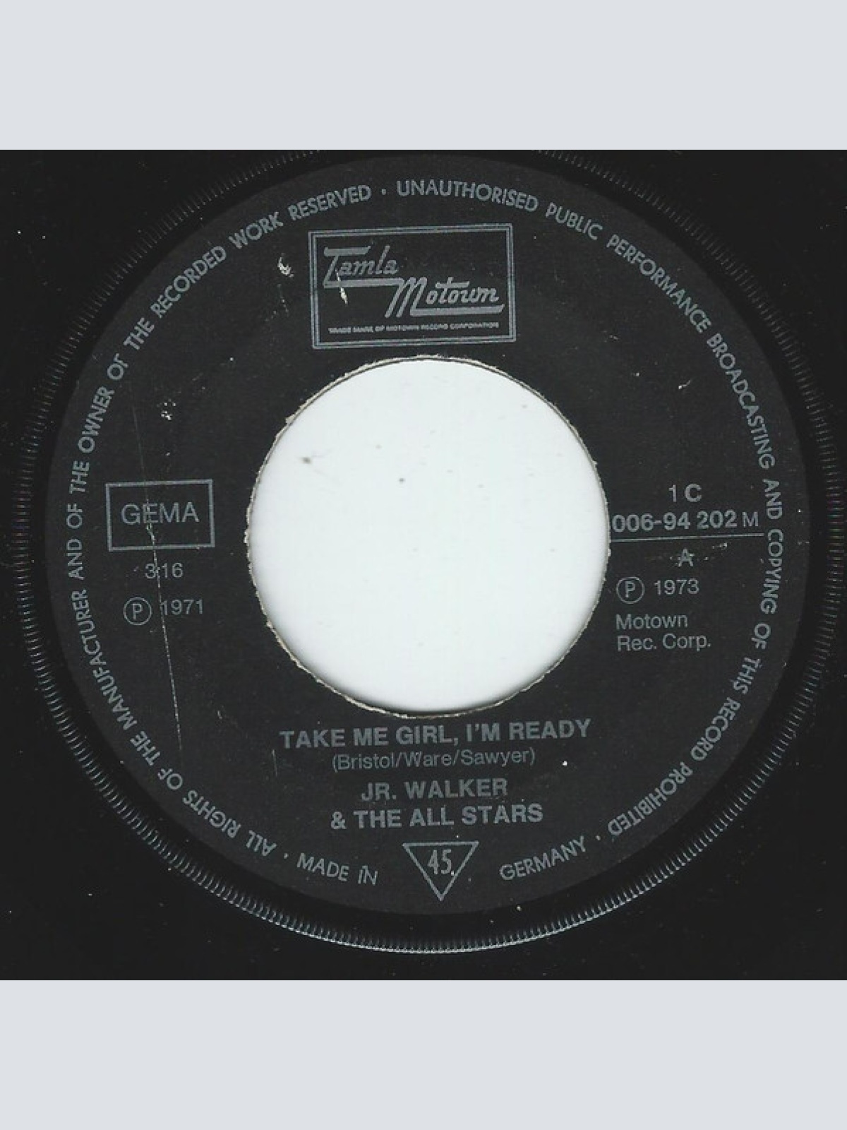Vinyl / Junior Walker & The All Stars - Take Me Girl, I'm Ready