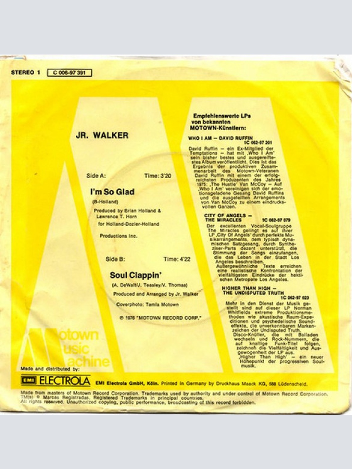 Vinyl / Jr. Walker* - I'm So Glad