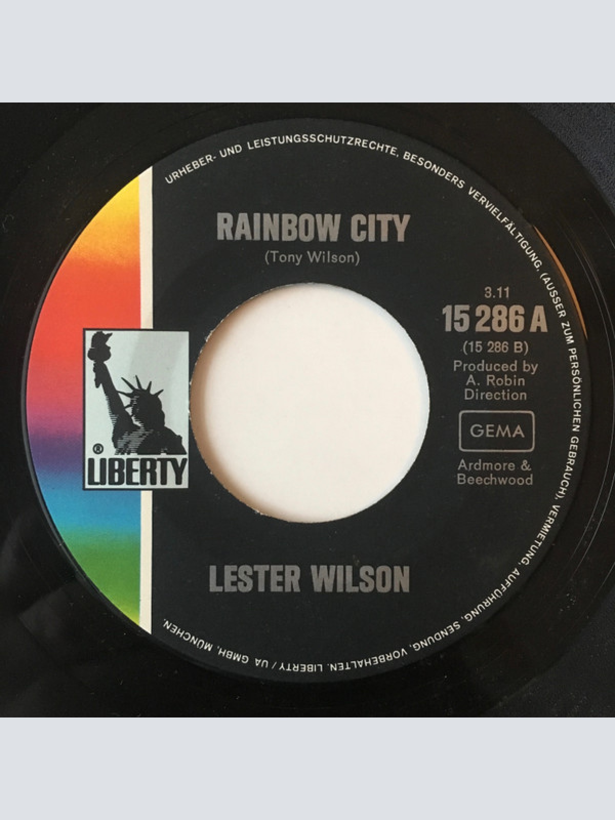 Vinyl / Lester Wilson - For Once In My Life / Rainbow City
