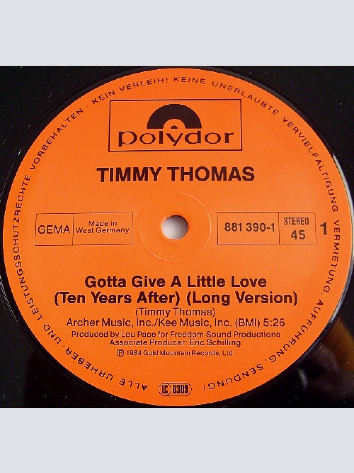 Vinyl / Timmy Thomas - Gotta Give A Little Love (Ten Years After) / Why Can't We Live Together