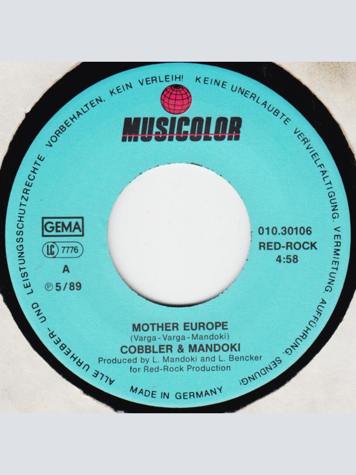 Vinyl / Cobbler* & Mandoki* - Mother Europe