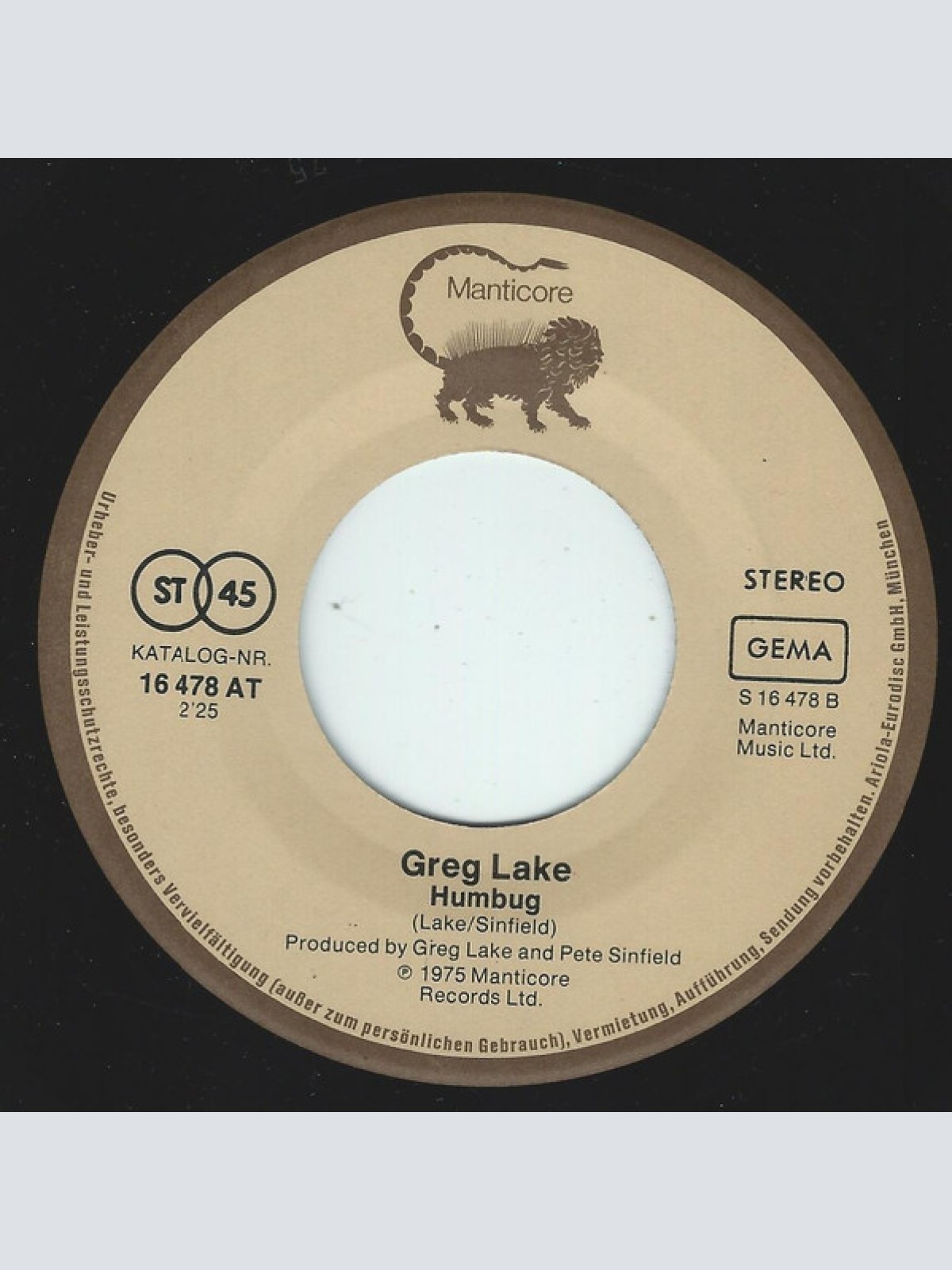 Vinyl / Greg Lake - I Believe In Father Christmas