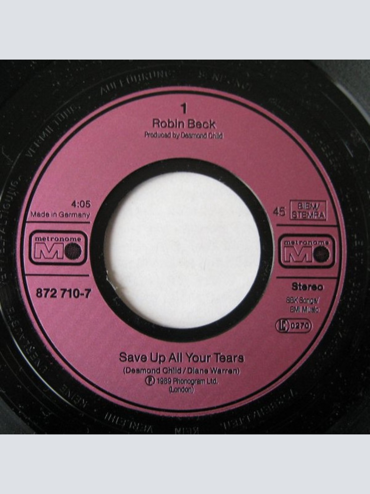 Vinyl / Robin Beck - Save Up All Your Tears