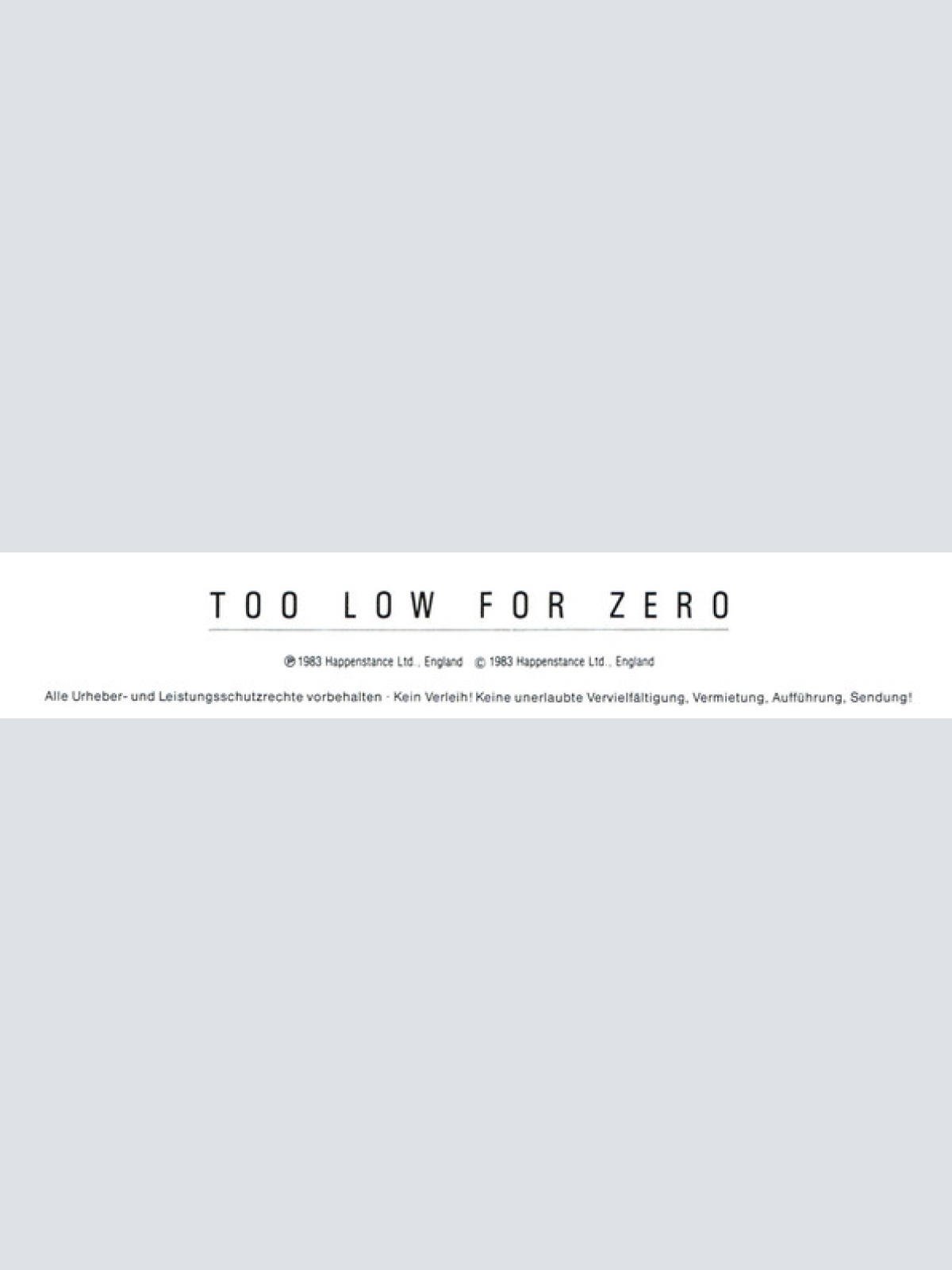 Vinyl / Elton John - Too Low For Zero
