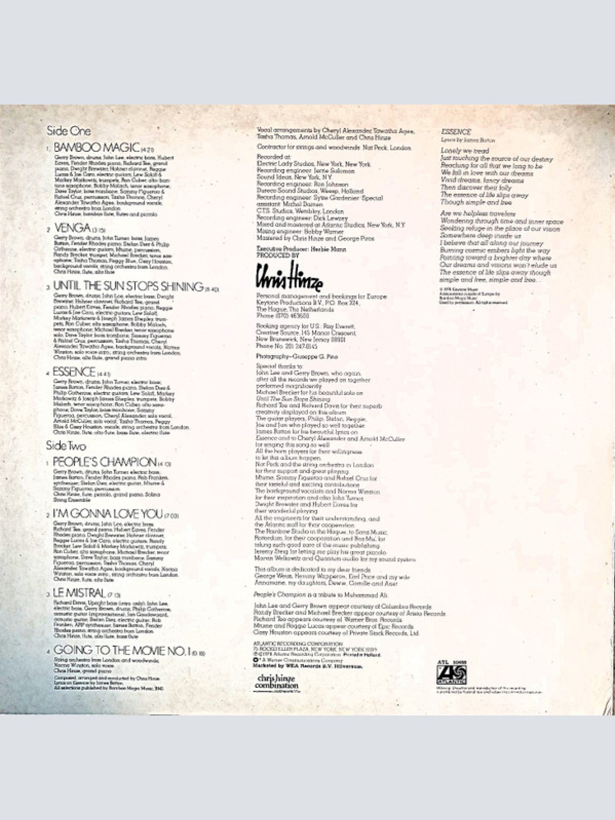 Vinyl / The Chris Hinze Combination - Bamboo Magic