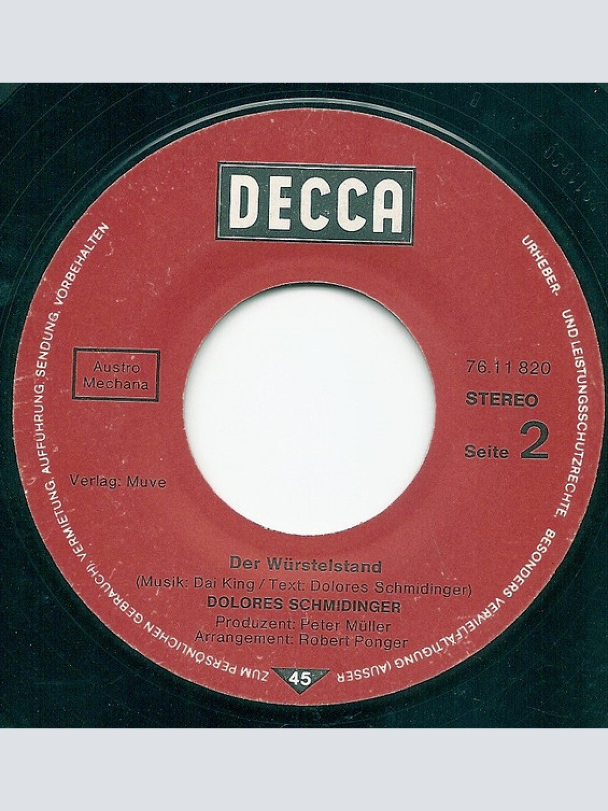 Vinyl / Dolores Schmidinger - Ein Echter Wiener Geht Net Unter