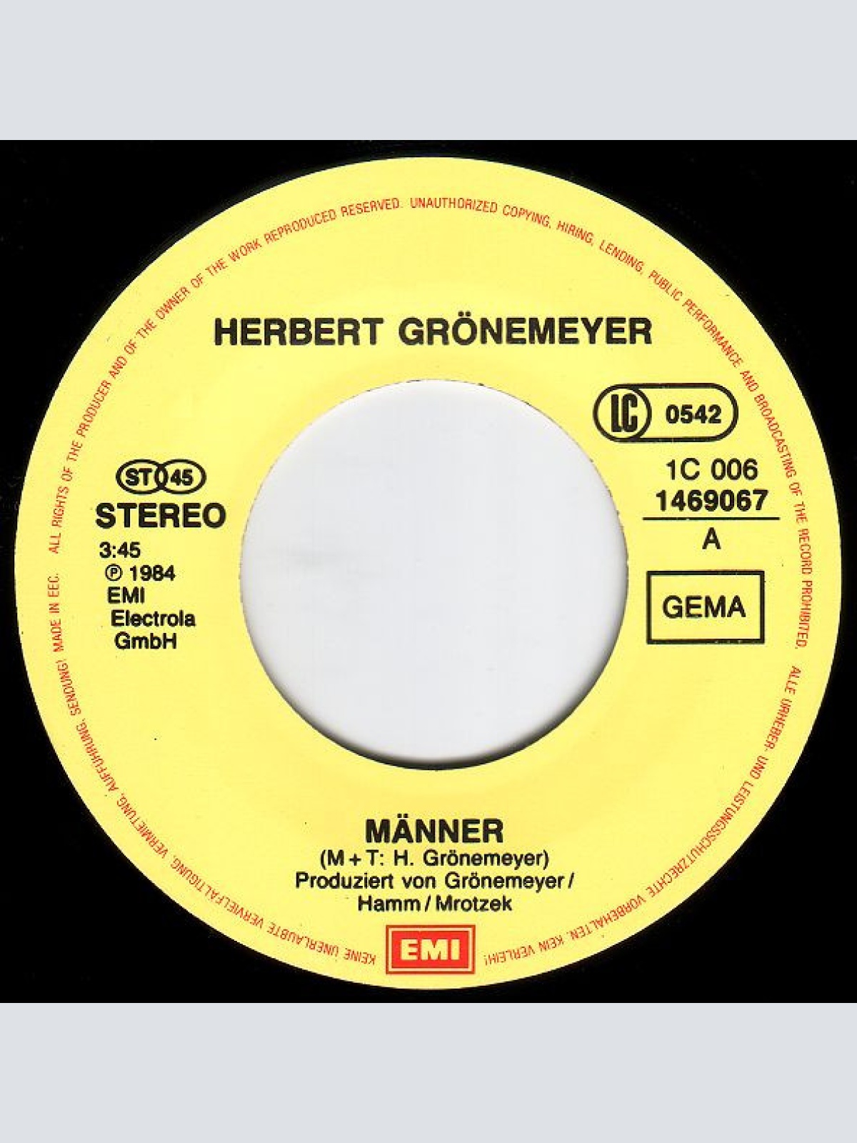 Vinyl / Herbert Grönemeyer - Männer