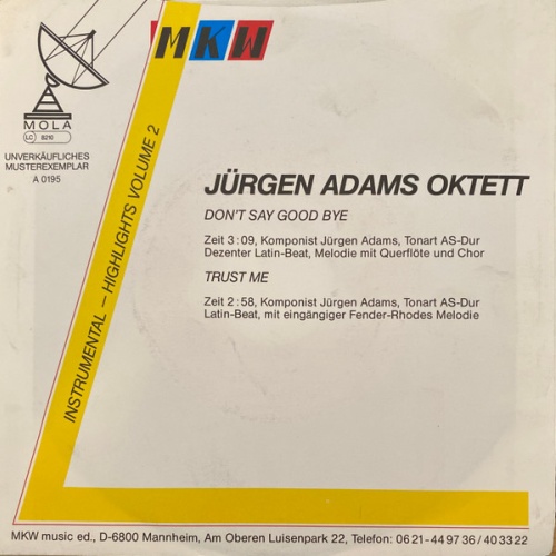 Vinyl / Jürgen Adams Oktett - Don't Say Goodbye / Trust Me