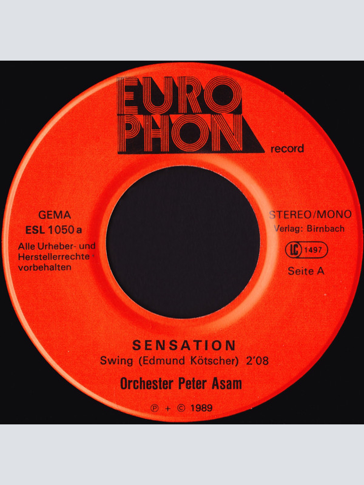 Vinyl / Orchester Peter Asam - Sensation / Dorfmusikanten