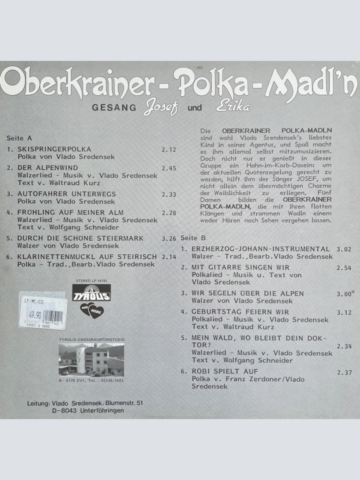 Vinyl / Oberkrainer - Polka - Madln - Oberkrainer - Polka - Madln