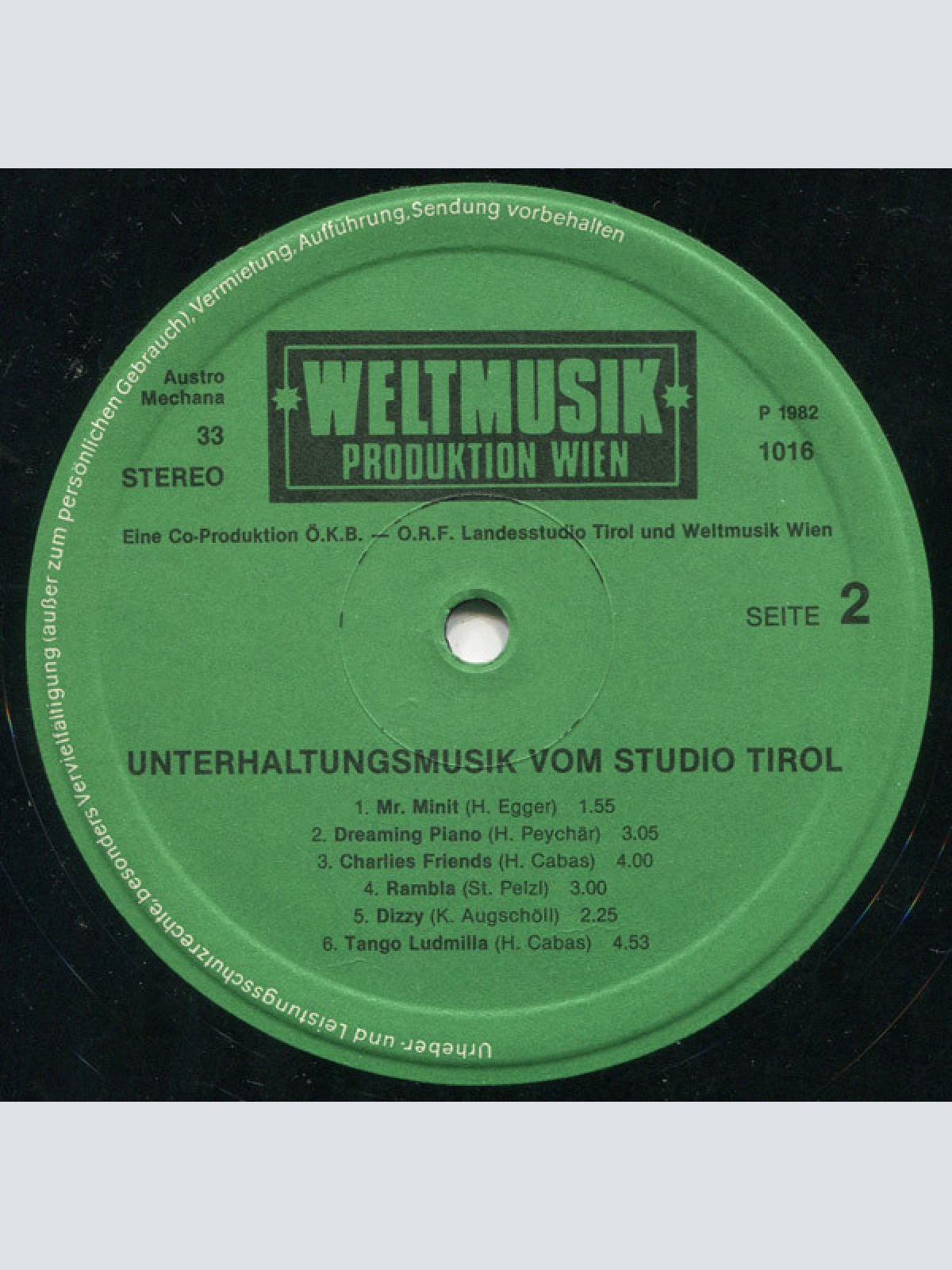 Vinyl / Various - Unterhaltungsmusik Vom Studio Tirol