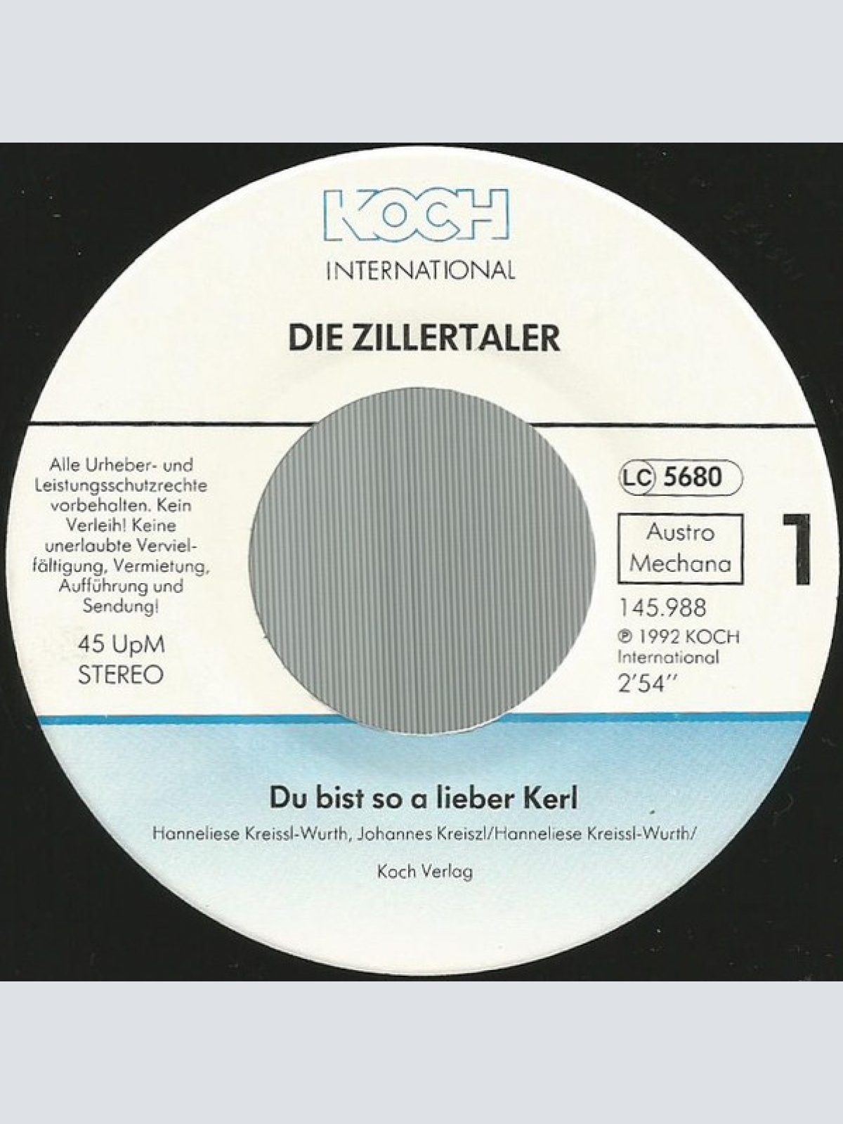 Vinyl / Die Zillertaler / Zillertaler Jodlertrio - Du Bist So A Lieber Kerl