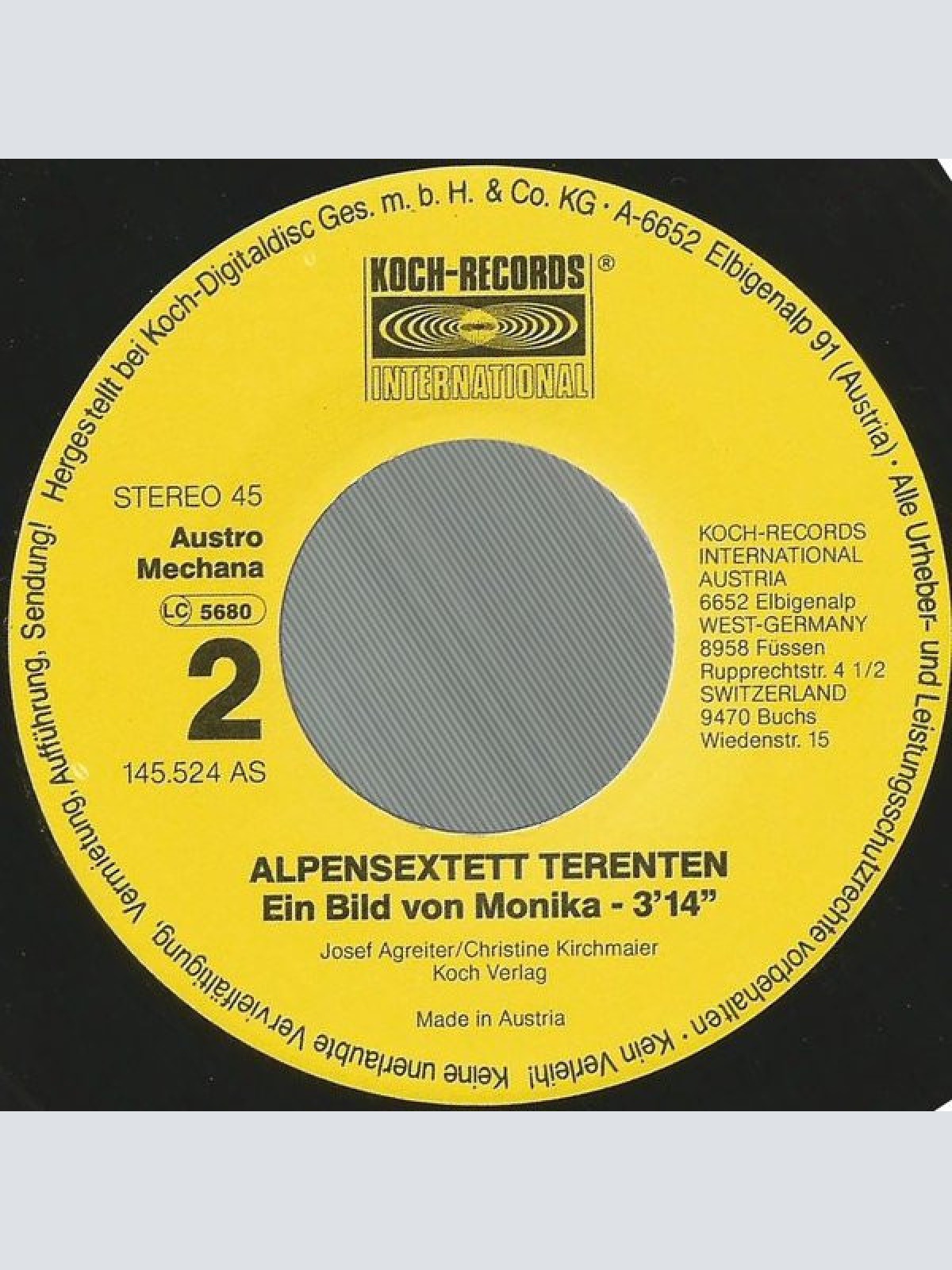 Vinyl / Alpensextett Terenten - Katharina I Mog DI