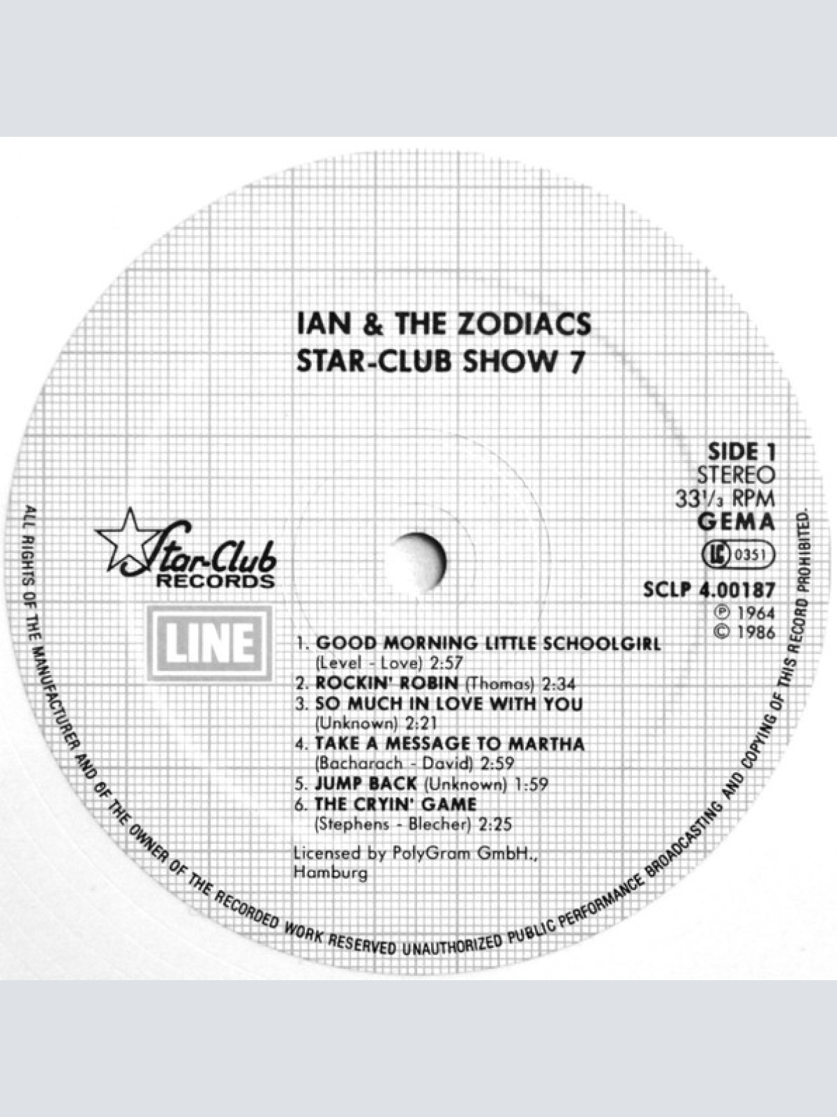 Vinyl / Ian & The Zodiacs - Star-Club Show 7