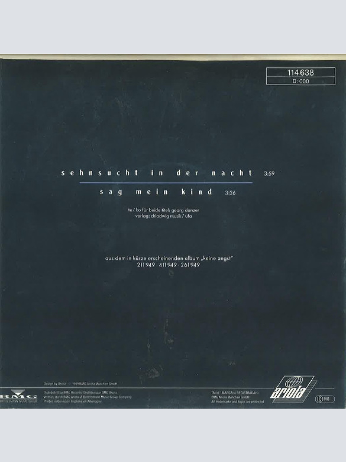 Vinyl / Georg Danzer - Sehnsucht In Der Nacht