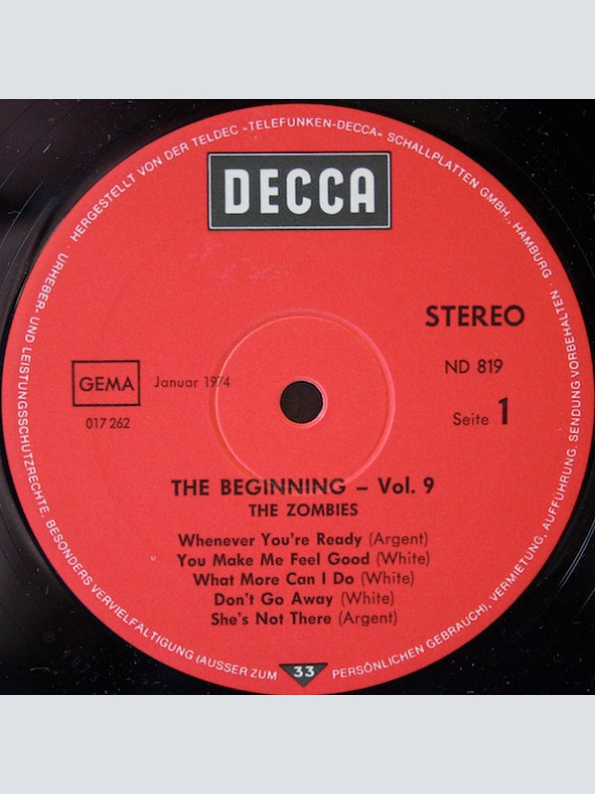 Vinyl / The Zombies - The Beginning Vol. 9